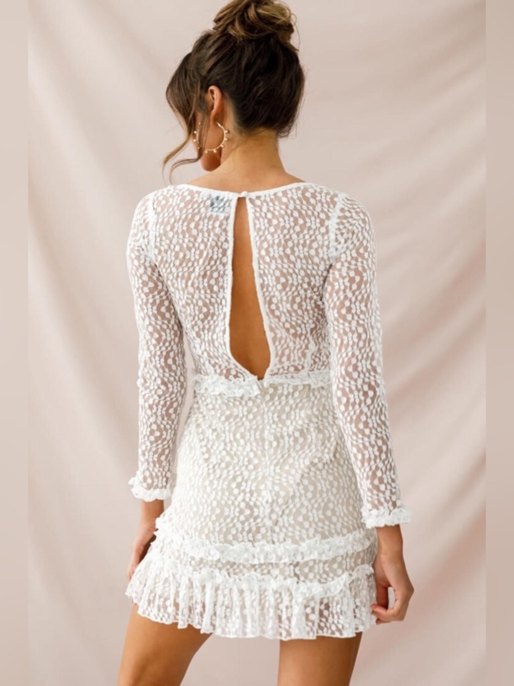 Selfie Leslie Lace Birkin Long Sleeve Sheath Dress Size Small - Picture 5 of 11
